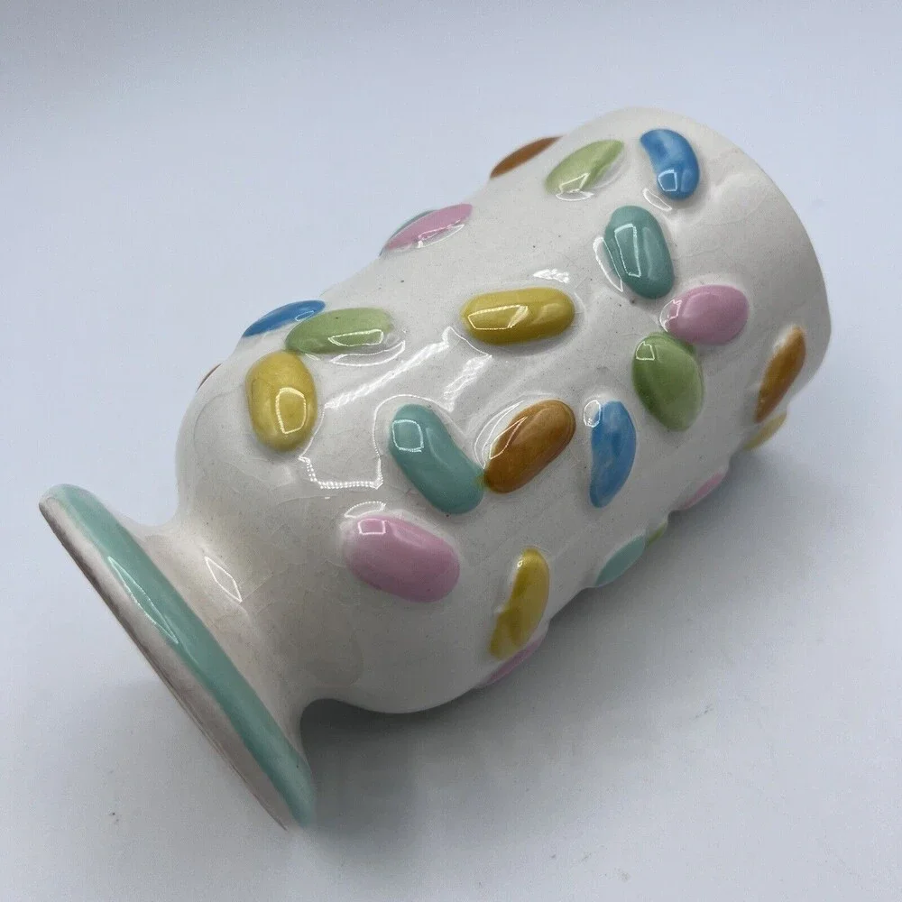 Vtg Ceramic Jelly Bean Easter Vase Candy Jar Dish 8402 Shafford Japan Pastel 6